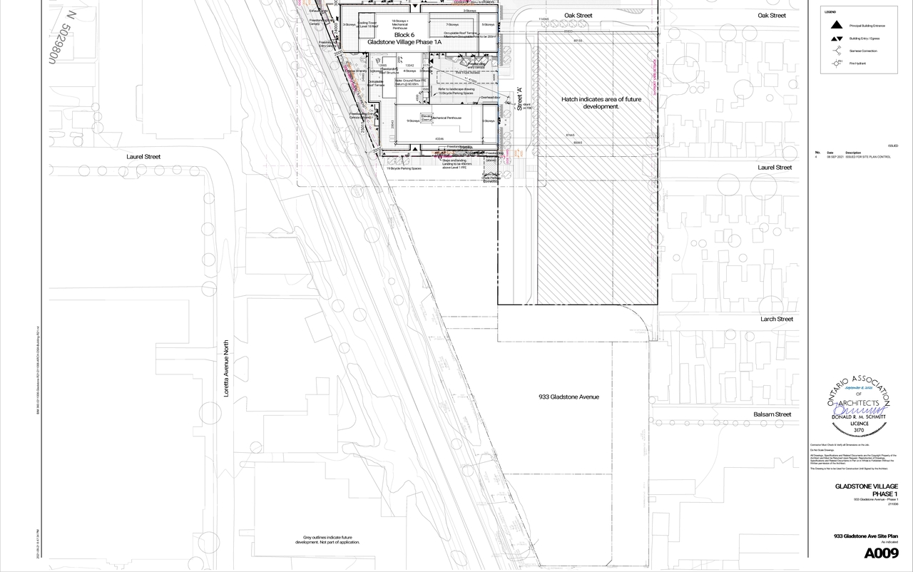 Construction site plan for project from page 3 of the file '2021-09-24 - Floor Plans - D07-12-21-0149'