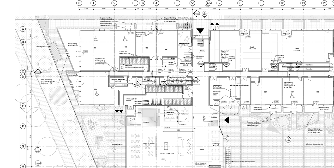 Construction site plan for project from page 6 of the file '2021-09-24 - Floor Plans - D07-12-21-0149'