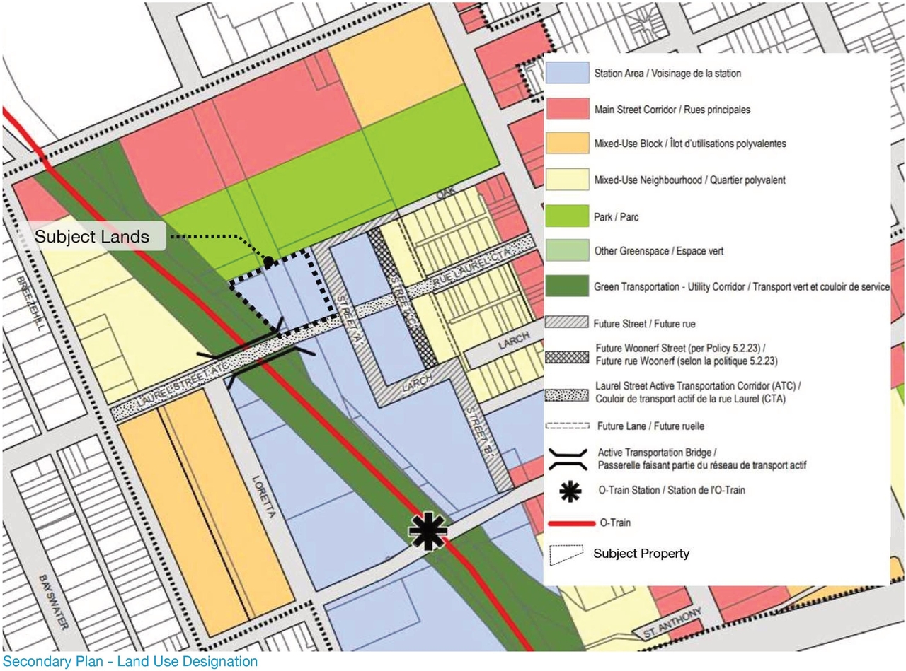 Construction site plan for project from page 14 of the file '2021-11-25 - UDRP Dec 3 2021 Design Brief - D07-12-21-0149'
