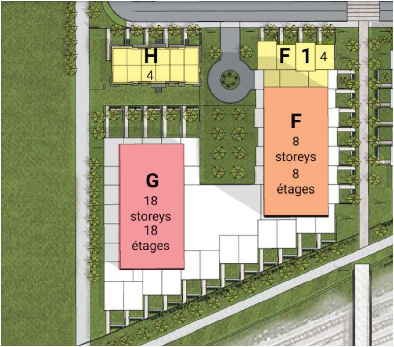 Construction site plan for project from page 16 of the file '2021-11-25 - UDRP Dec 3 2021 Design Brief - D07-12-21-0149'