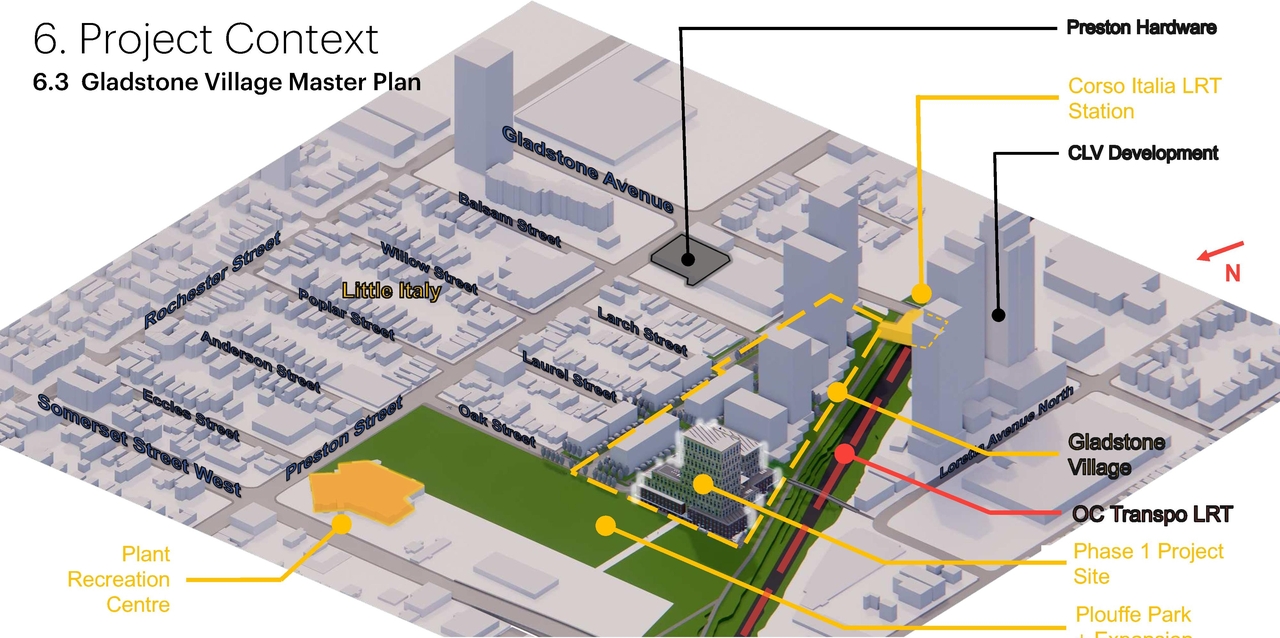 Construction site plan for project from page 20 of the file '2021-11-25 - UDRP Dec 3 2021 Design Brief - D07-12-21-0149'