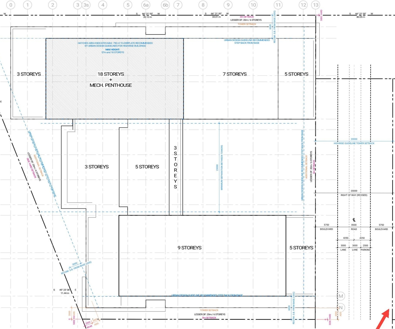 Construction site plan for project from page 25 of the file '2021-11-25 - UDRP Dec 3 2021 Design Brief - D07-12-21-0149'