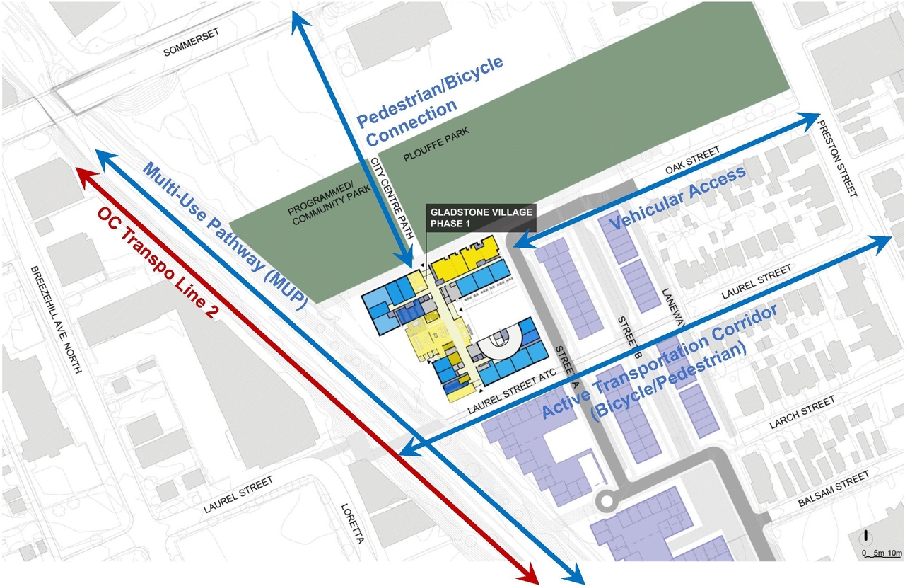 Construction site plan for project from page 35 of the file '2021-11-25 - UDRP Dec 3 2021 Design Brief - D07-12-21-0149'