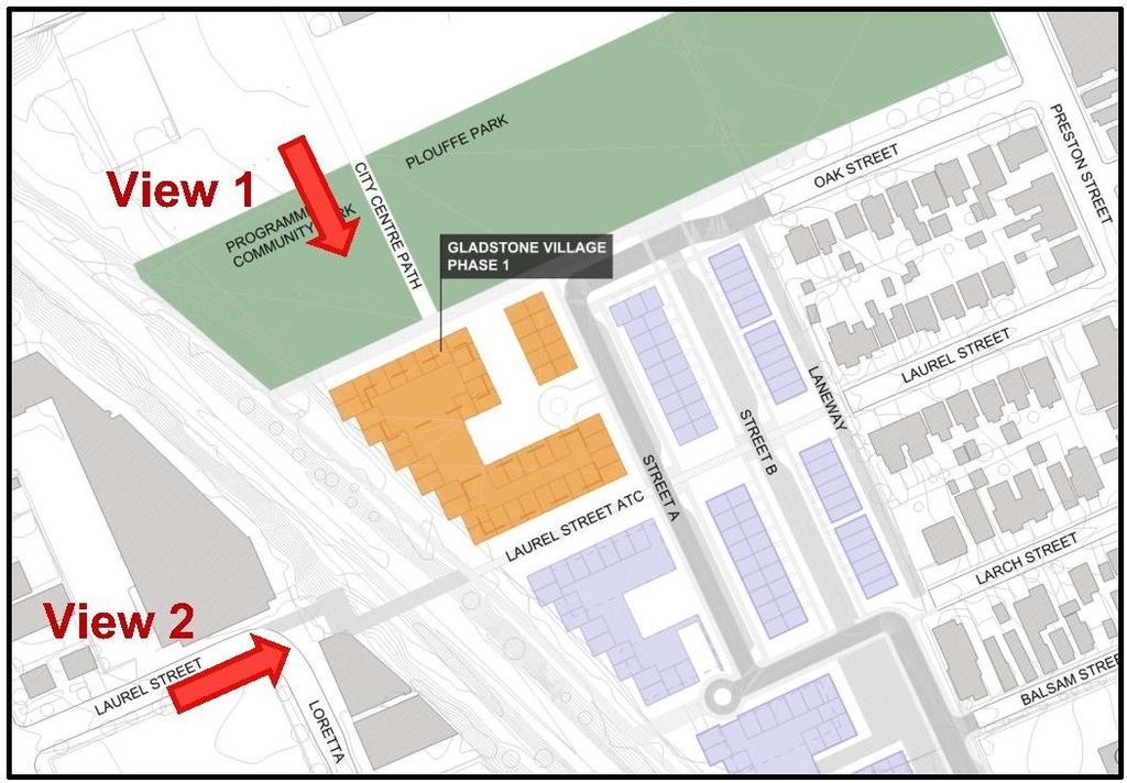 Construction site plan for project from page 38 of the file '2021-11-25 - UDRP Dec 3 2021 Design Brief - D07-12-21-0149'