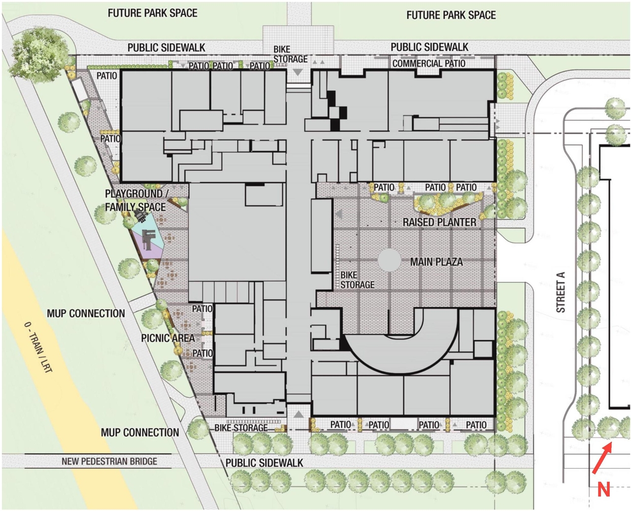 Construction site plan for project from page 40 of the file '2021-11-25 - UDRP Dec 3 2021 Design Brief - D07-12-21-0149'