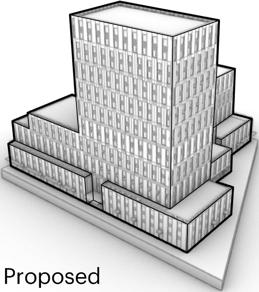 Rendering of building from page 43 of the file '2021-11-25 - UDRP Dec 3 2021 Design Brief - D07-12-21-0149'