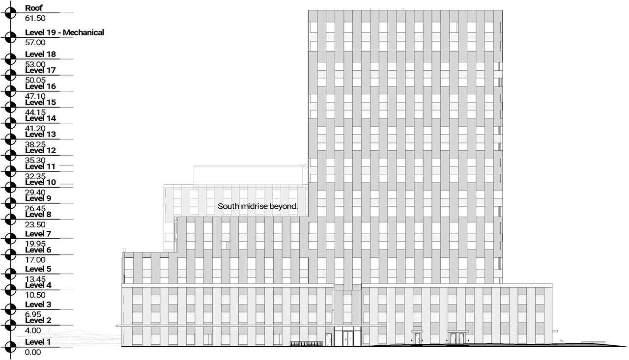Rendering of building from page 46 of the file '2021-11-25 - UDRP Dec 3 2021 Design Brief - D07-12-21-0149'