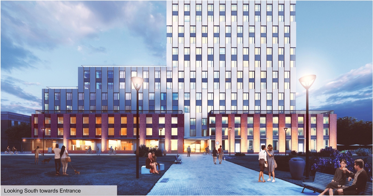 Rendering of building from page 53 of the file '2021-11-25 - UDRP Dec 3 2021 Design Brief - D07-12-21-0149'