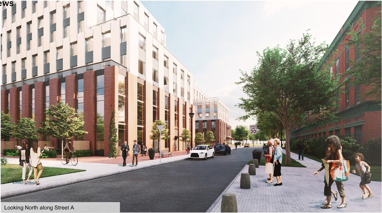 Rendering of building from page 54 of the file '2021-11-25 - UDRP Dec 3 2021 Design Brief - D07-12-21-0149'