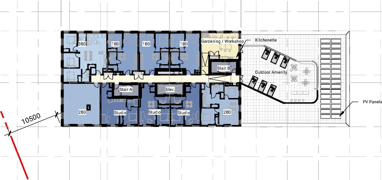 Floor plan for project from page 67 of the file '2021-11-25 - UDRP Dec 3 2021 Design Brief - D07-12-21-0149'