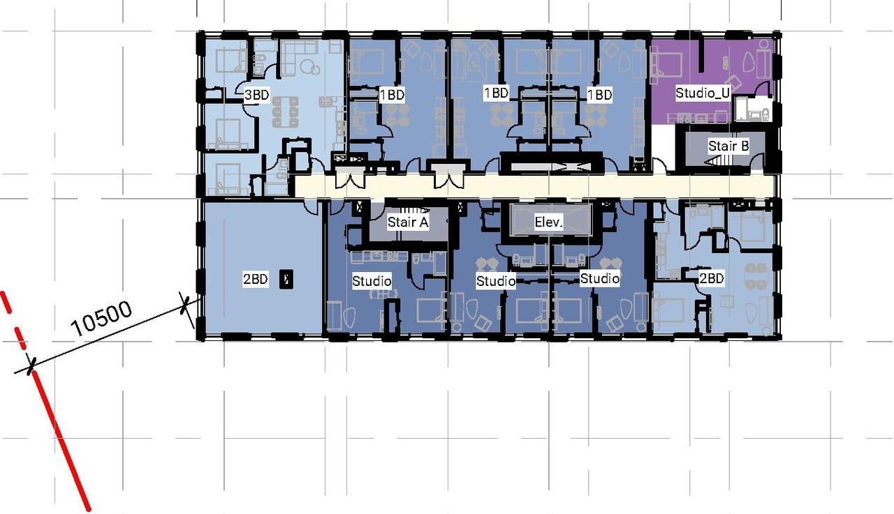 Floor plan for project from page 68 of the file '2021-11-25 - UDRP Dec 3 2021 Design Brief - D07-12-21-0149'