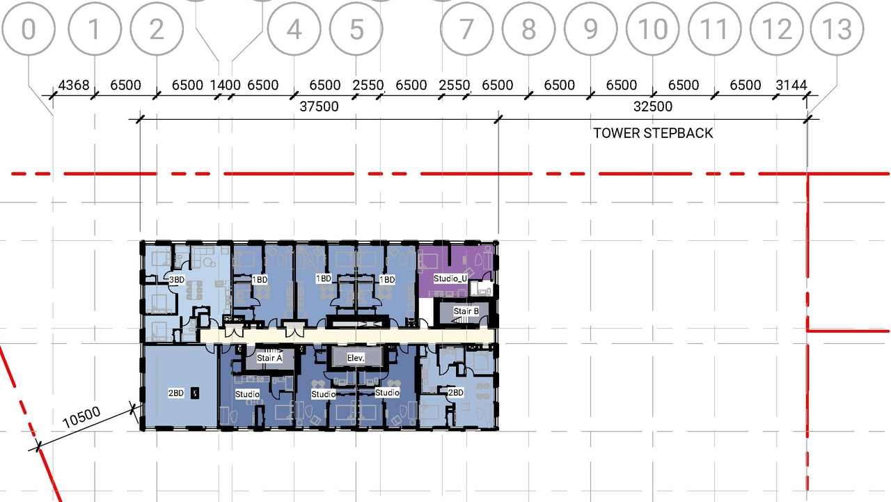 Floor plan for project from page 68 of the file '2021-11-25 - UDRP Dec 3 2021 Design Brief - D07-12-21-0149'