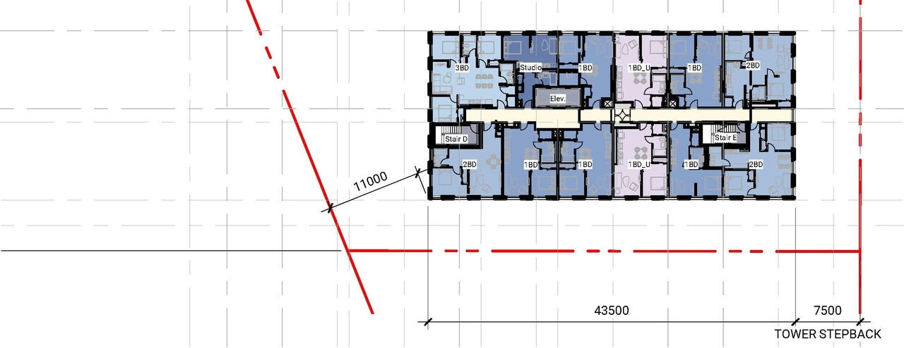 Floor plan for project from page 68 of the file '2021-11-25 - UDRP Dec 3 2021 Design Brief - D07-12-21-0149'