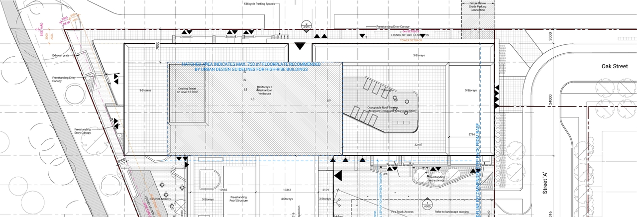 Construction site plan for project from page 60 of the file '2021-11-25 - UDRP Dec 3 2021 Design Brief - D07-12-21-0149'