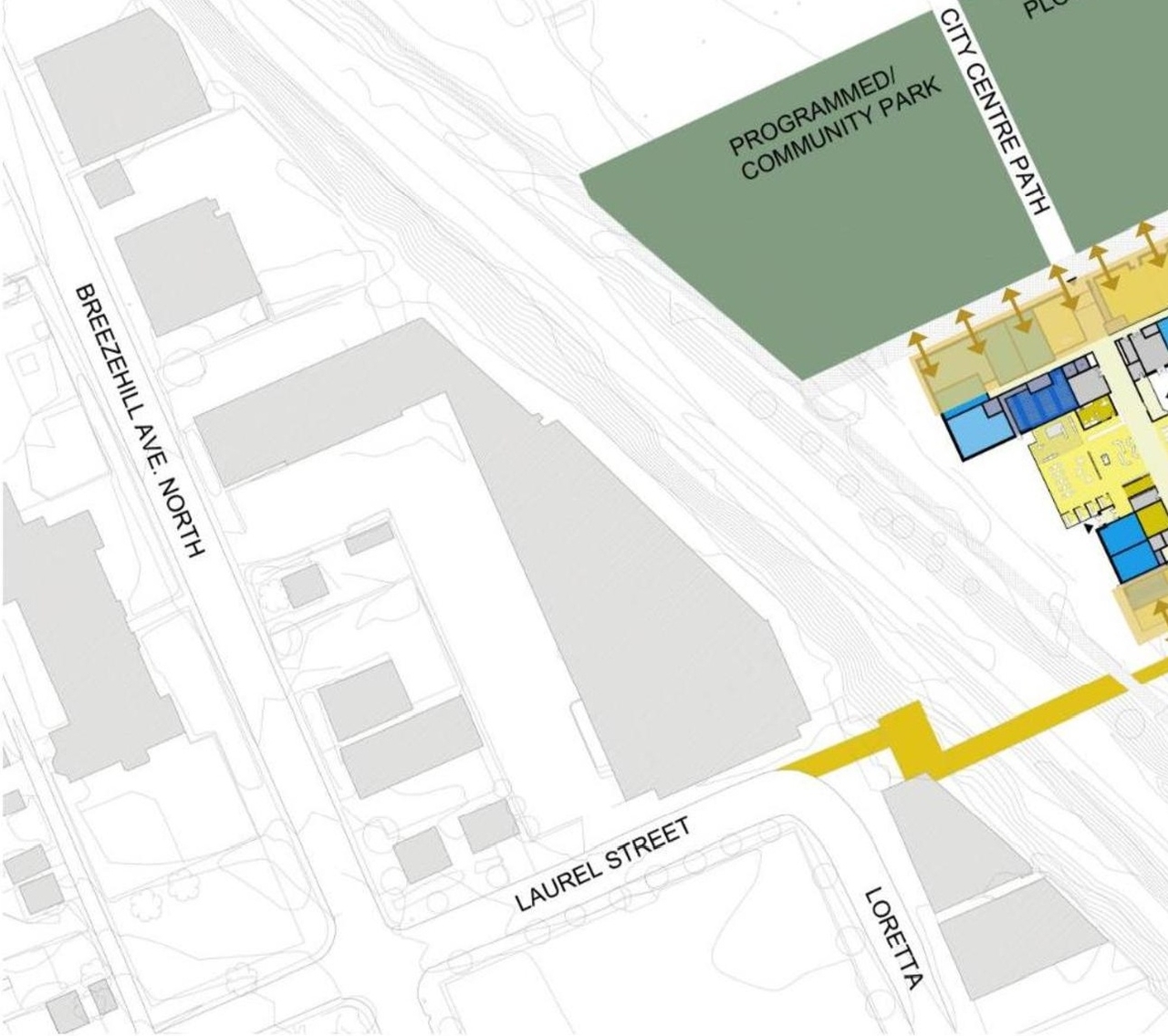 Construction site plan for project from page 13 of the file '2021-09-24 - Design Brief - D07-12-21-0149'