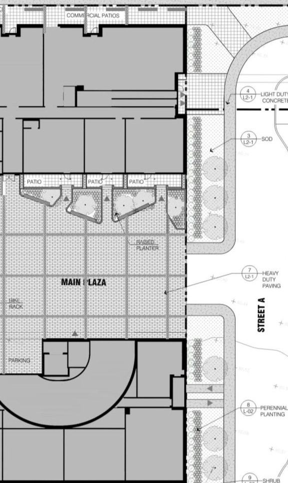 Construction site plan for project from page 9 of the file '2021-09-24 - Design Brief - D07-12-21-0149'