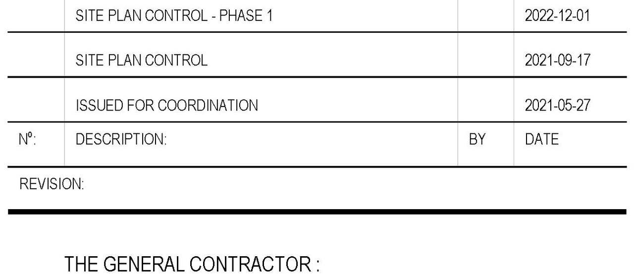 Construction site plan for project from page 1 of the file '2023-12-07 - Shadow, Views, Floor, Sections, Elevations Plans - D07-12-21-0152'