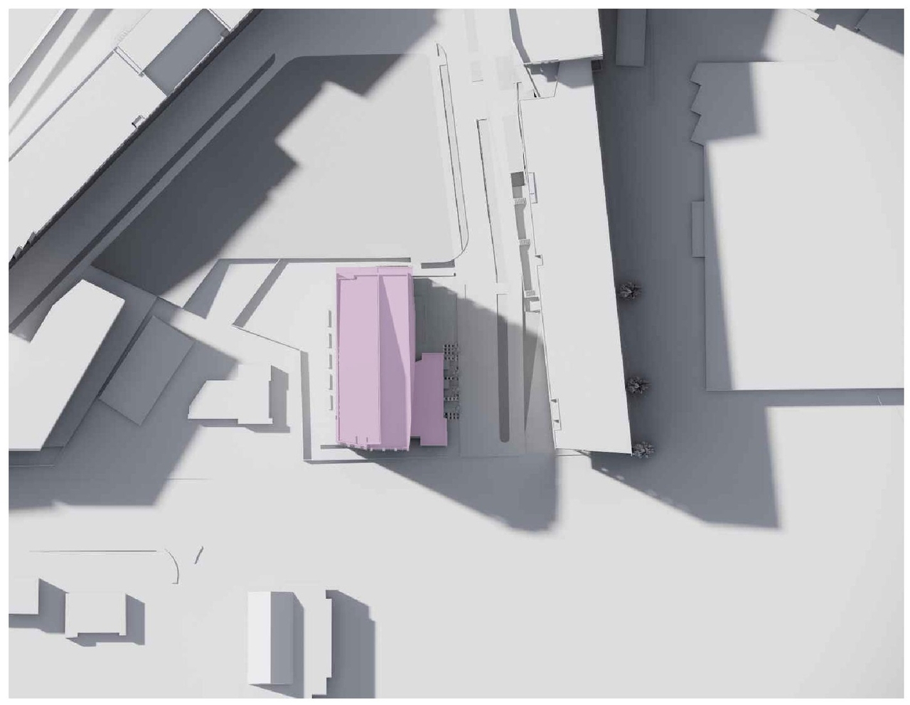 Rendering of building from page 3 of the file '2023-12-07 - Shadow, Views, Floor, Sections, Elevations Plans - D07-12-21-0152'
