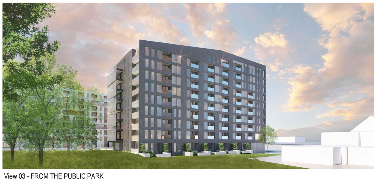 Rendering of building from page 5 of the file '2023-12-07 - Shadow, Views, Floor, Sections, Elevations Plans - D07-12-21-0152'
