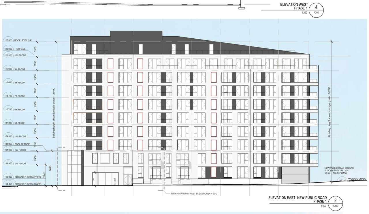 Rendering of building from page 12 of the file '2023-12-07 - Shadow, Views, Floor, Sections, Elevations Plans - D07-12-21-0152'
