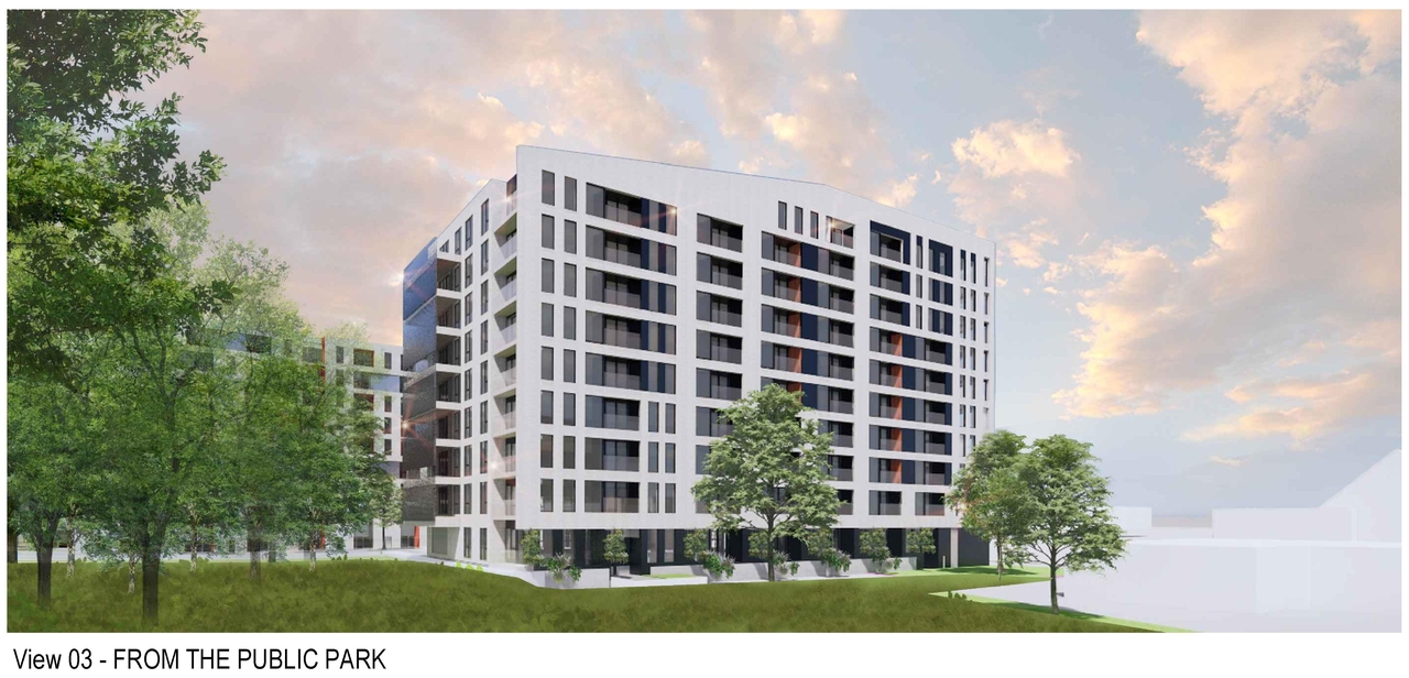 Rendering of building from page 1 of the file '2024-05-16 - Model Views - D07-12-21-0152'