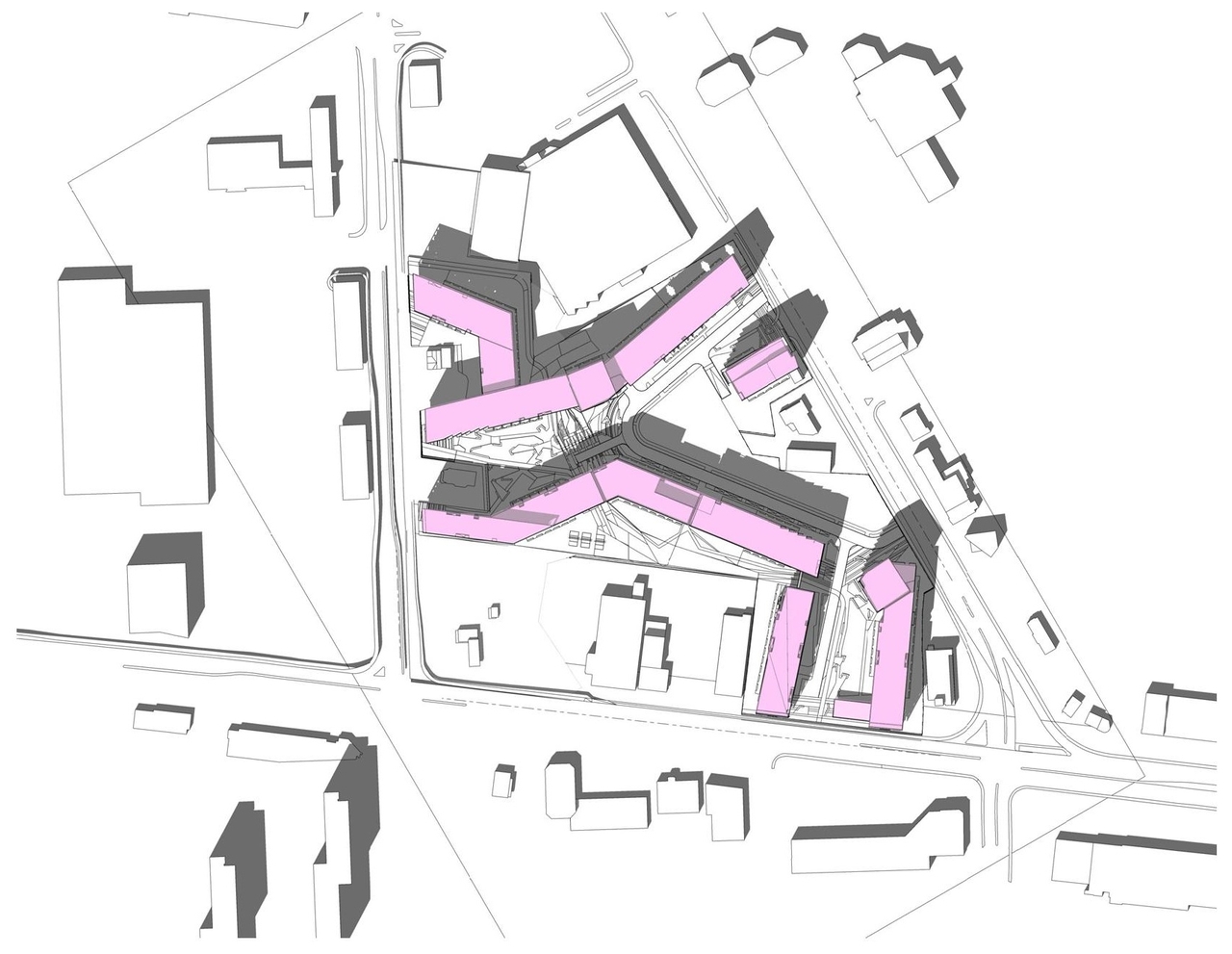 Construction site plan for project from page 3 of the file '2021-09-27 - Site Plan Shadow Analysis Floor Plans - D07-12-21-0152'