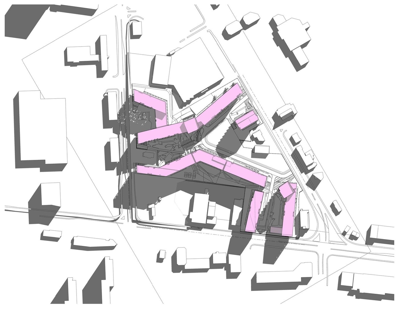 Construction site plan for project from page 3 of the file '2021-09-27 - Site Plan Shadow Analysis Floor Plans - D07-12-21-0152'