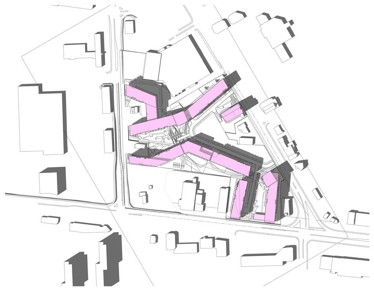 Construction site plan for project from page 3 of the file '2021-09-27 - Site Plan Shadow Analysis Floor Plans - D07-12-21-0152'