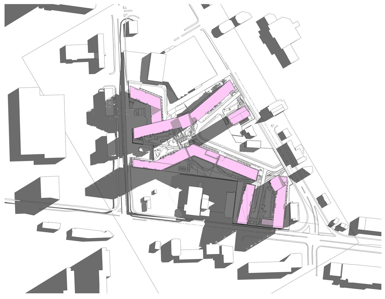 Construction site plan for project from page 3 of the file '2021-09-27 - Site Plan Shadow Analysis Floor Plans - D07-12-21-0152'