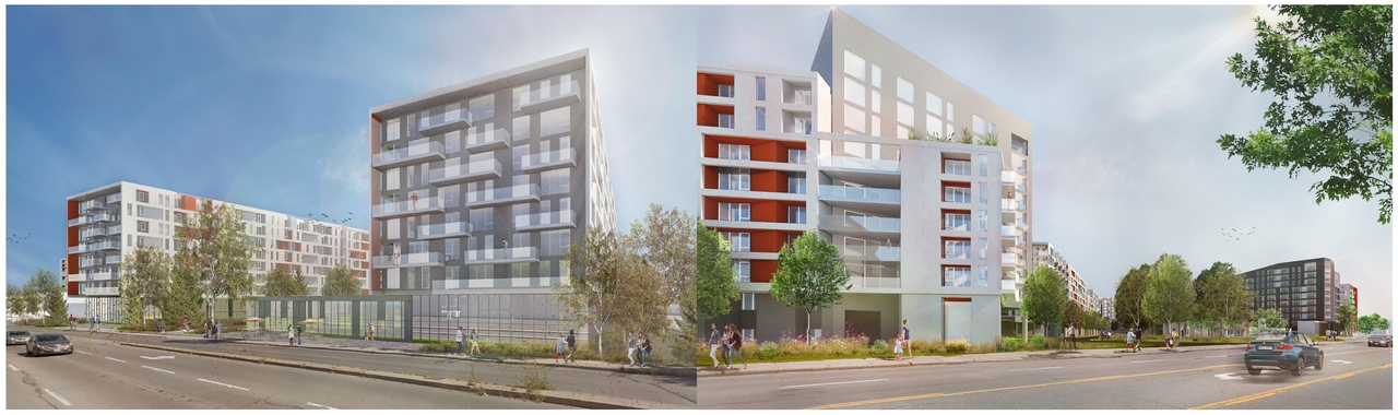 Rendering of building from page 4 of the file '2021-09-27 - Site Plan Shadow Analysis Floor Plans - D07-12-21-0152'