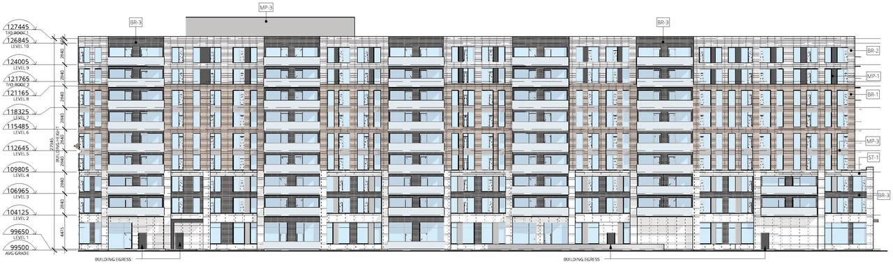 Rendering of building from page 39 of the file '2021-09-28 - Design Brief - D07-12-21-0153'