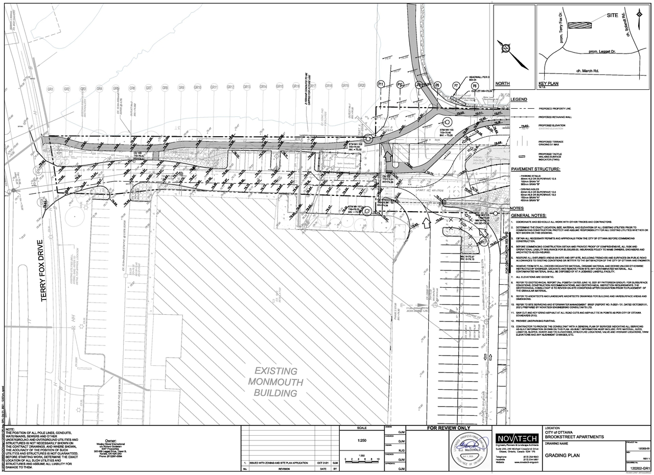 Construction site plan for project from page 30 of the file '2021-10-14 - Design Brief - D07-12-21-0160'