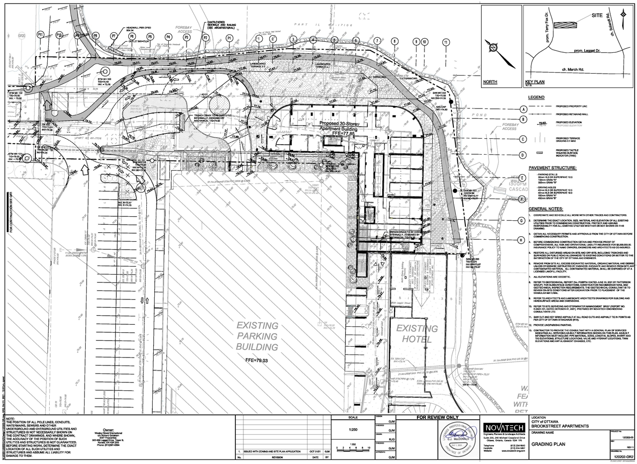 Construction site plan for project from page 31 of the file '2021-10-14 - Design Brief - D07-12-21-0160'