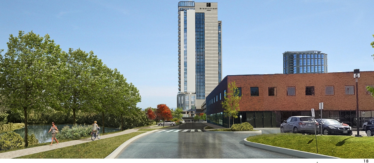 Rendering of building from page 18 of the file '2022-02-03 - Design Brief - D07-12-21-0160'