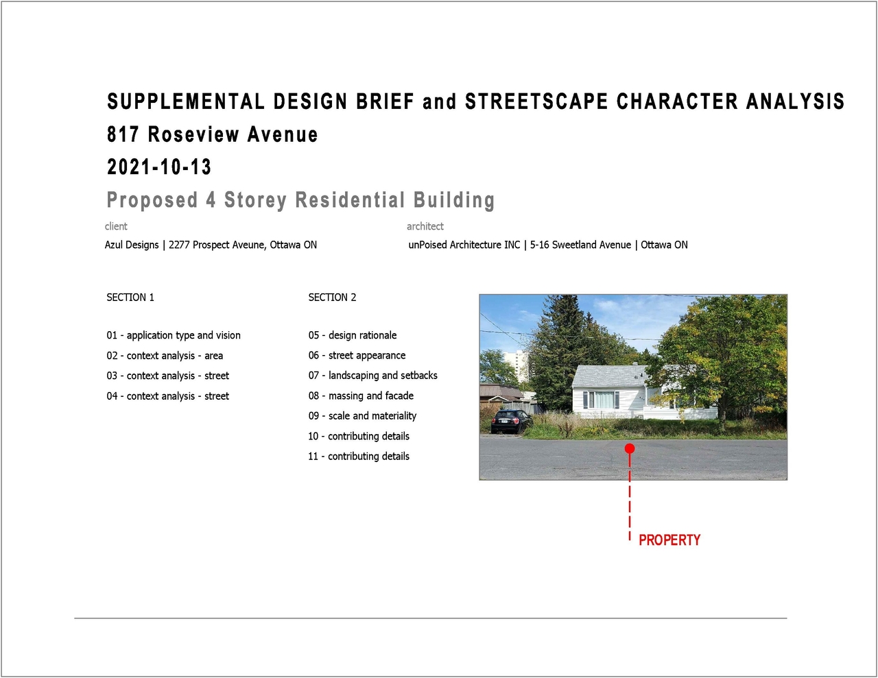 Construction site plan for project from page 1 of the file '2021-10-19 - Design Brief and Streetscape - D07-12-21-0165'