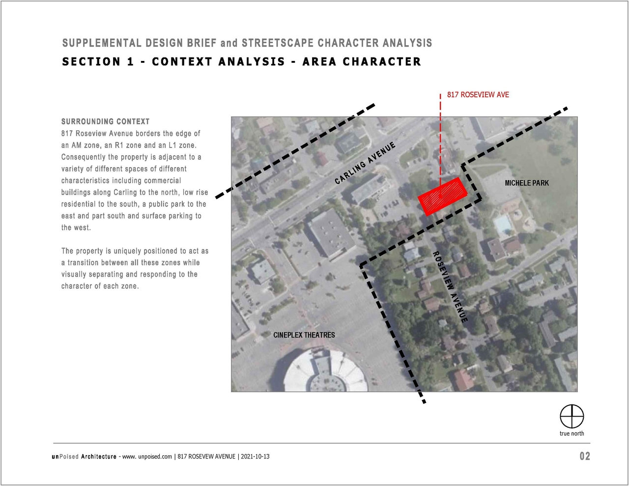 Construction site plan for project from page 3 of the file '2021-10-19 - Design Brief and Streetscape - D07-12-21-0165'