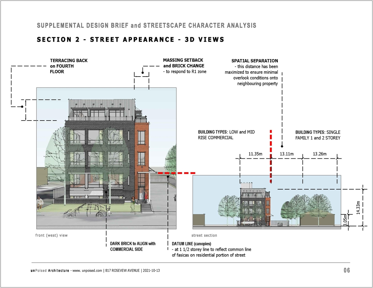 Rendering of building from page 7 of the file '2021-10-19 - Design Brief and Streetscape - D07-12-21-0165'