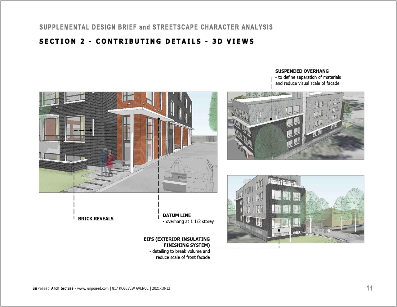 Rendering of building from page 12 of the file '2021-10-19 - Design Brief and Streetscape - D07-12-21-0165'