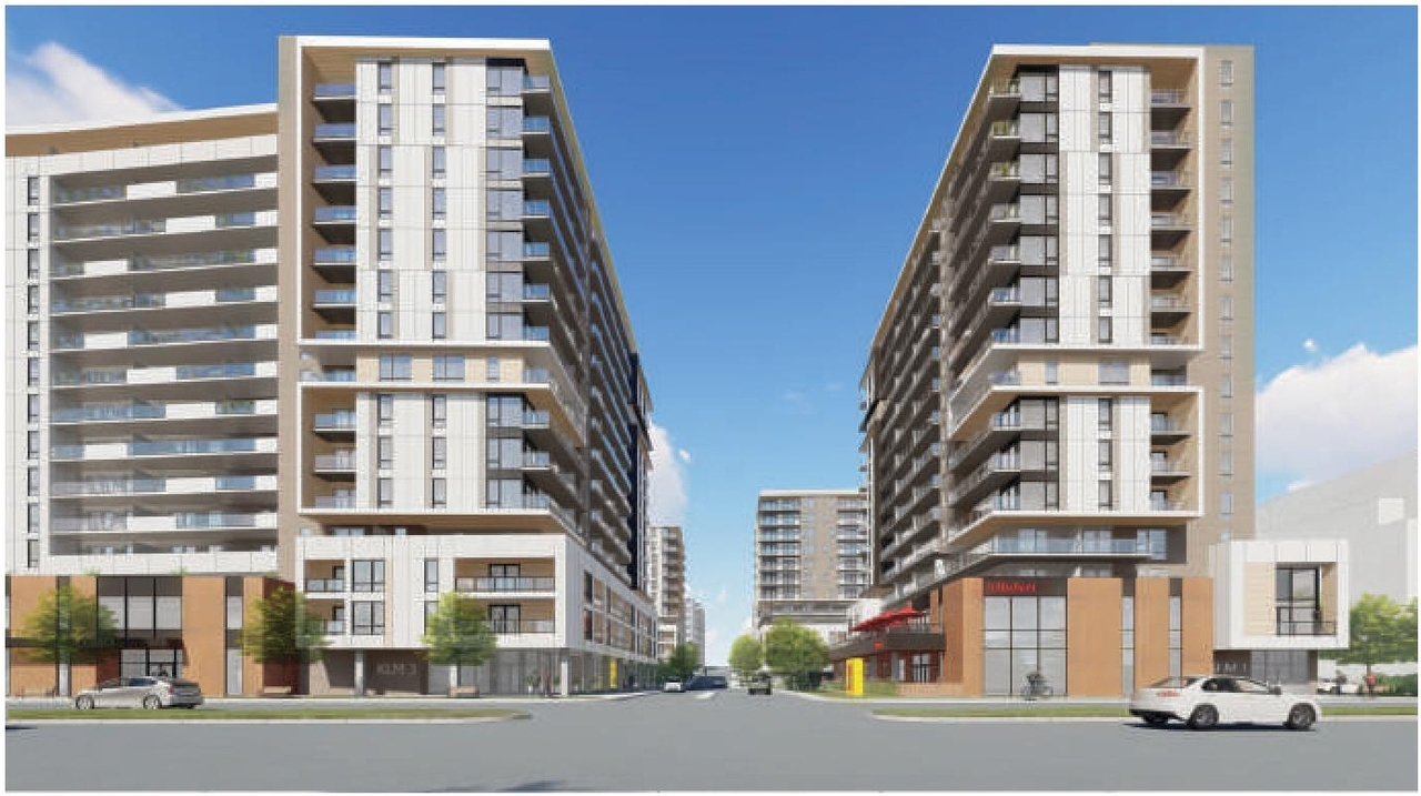 Rendering of building from page 8 of the file '2023-10-13 - Design Brief - D07-12-21-0177'