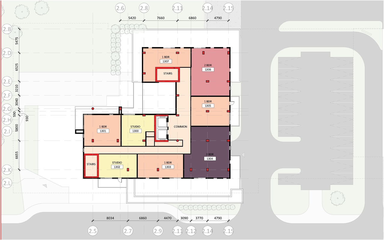 Floor plan for project from page 30 of the file '2023-10-13 - Design Brief - D07-12-21-0177'