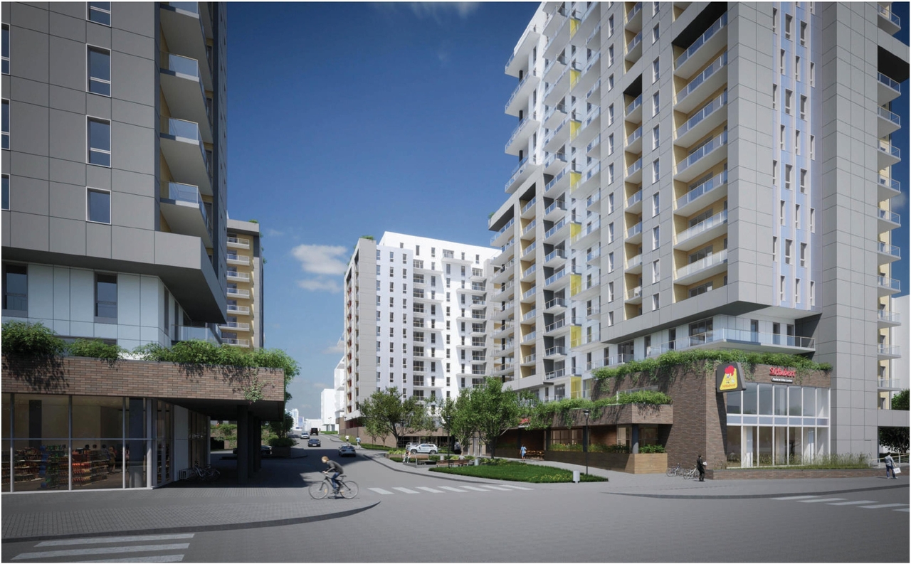 Rendering of building from page 65 of the file '2023-10-13 - Design Brief - D07-12-21-0177'