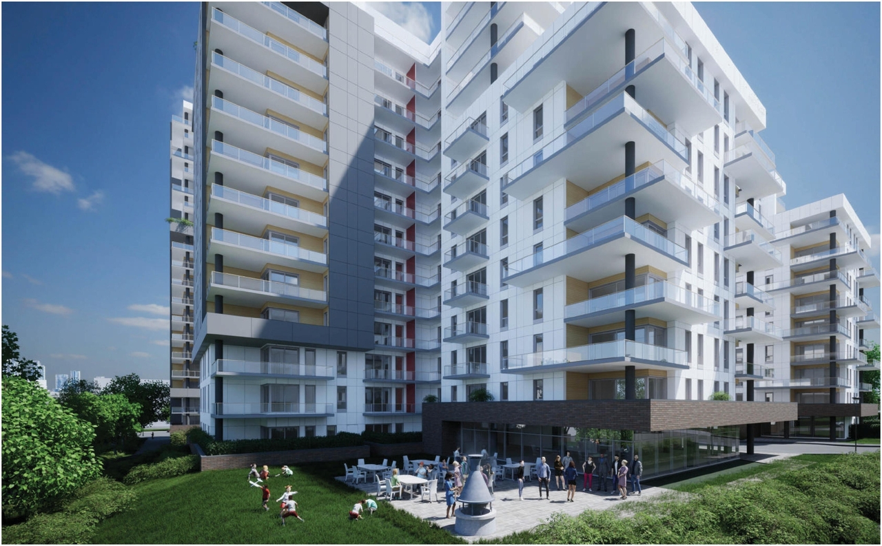 Rendering of building from page 75 of the file '2023-10-13 - Design Brief - D07-12-21-0177'