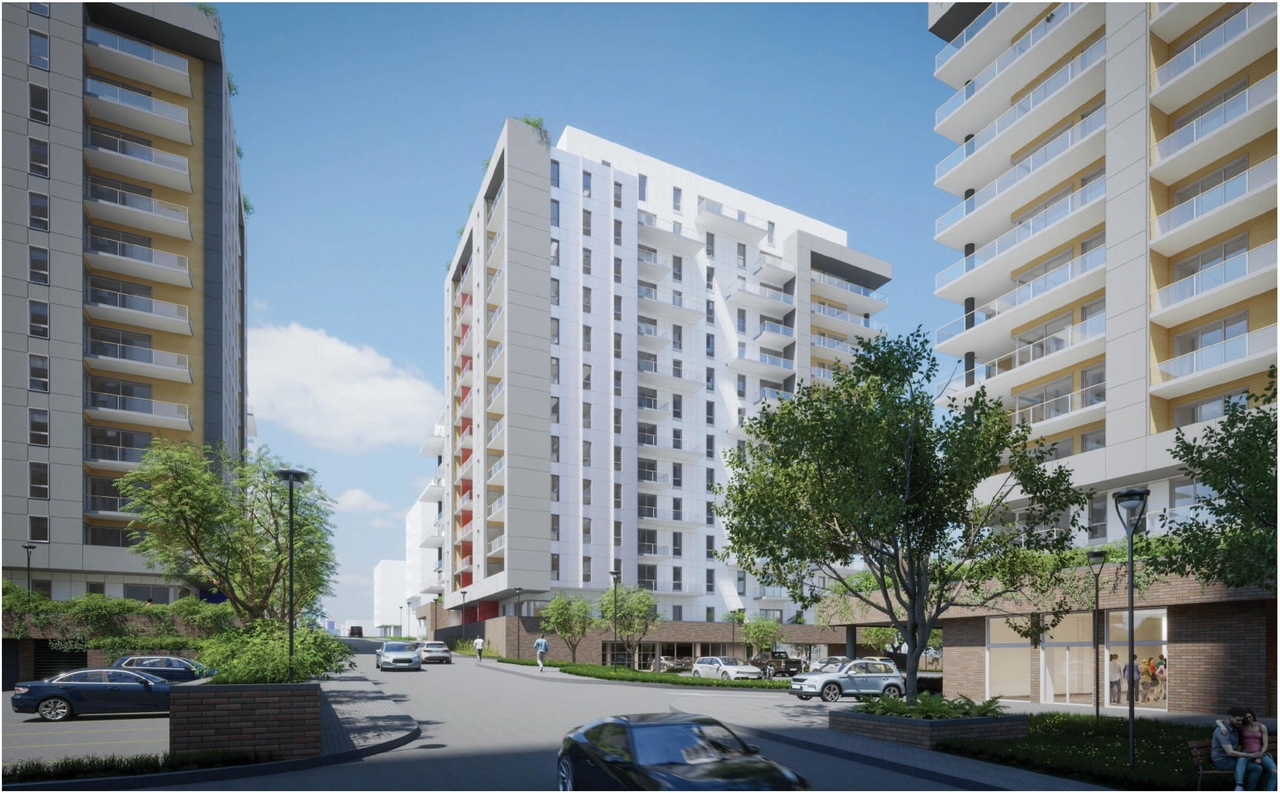 Rendering of building from page 77 of the file '2023-10-13 - Design Brief - D07-12-21-0177'