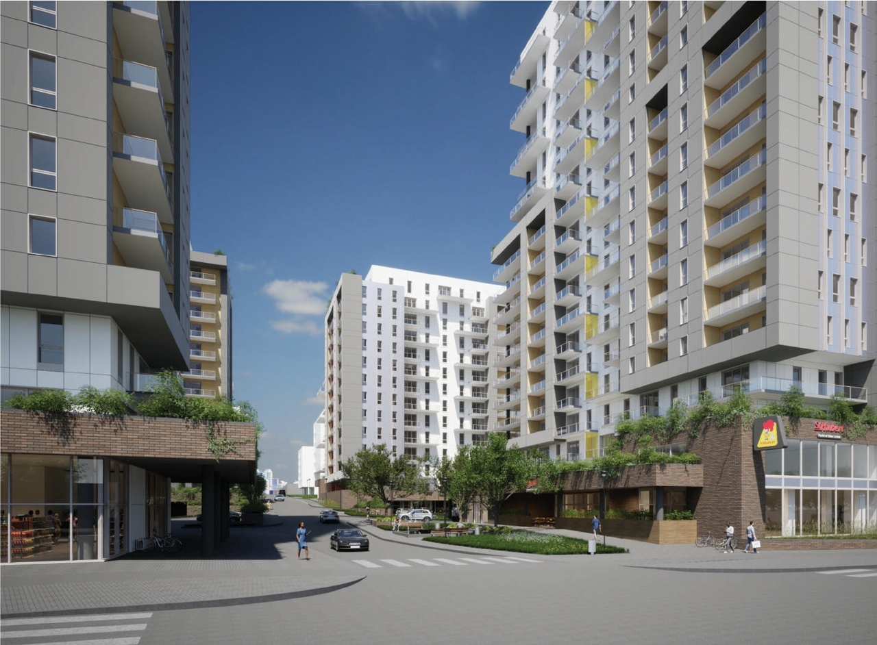 Rendering of building from page 25 of the file '2023-10-13 - Design Brief - D07-12-21-0177'