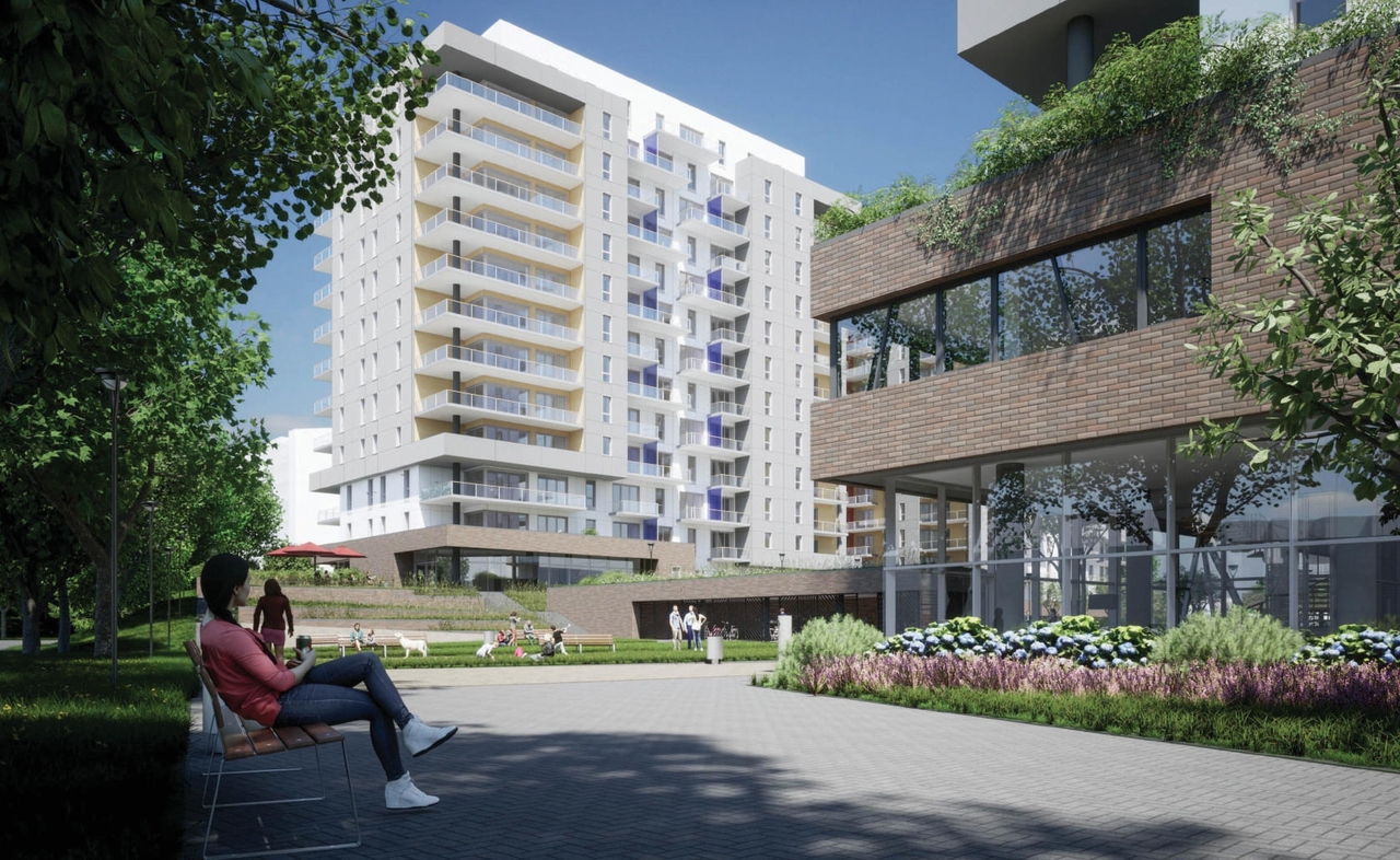 Rendering of building from page 70 of the file '2023-10-13 - Design Brief - D07-12-21-0177'