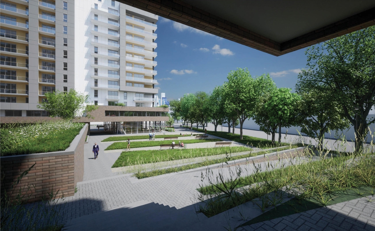 Rendering of building from page 83 of the file '2023-10-13 - Design Brief - D07-12-21-0177'