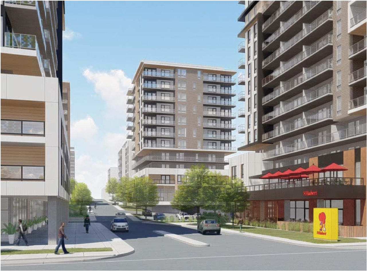 Rendering of building from page 28 of the file '2021-10-27 - DESIGN BRIEF - D07-12-21-0177'
