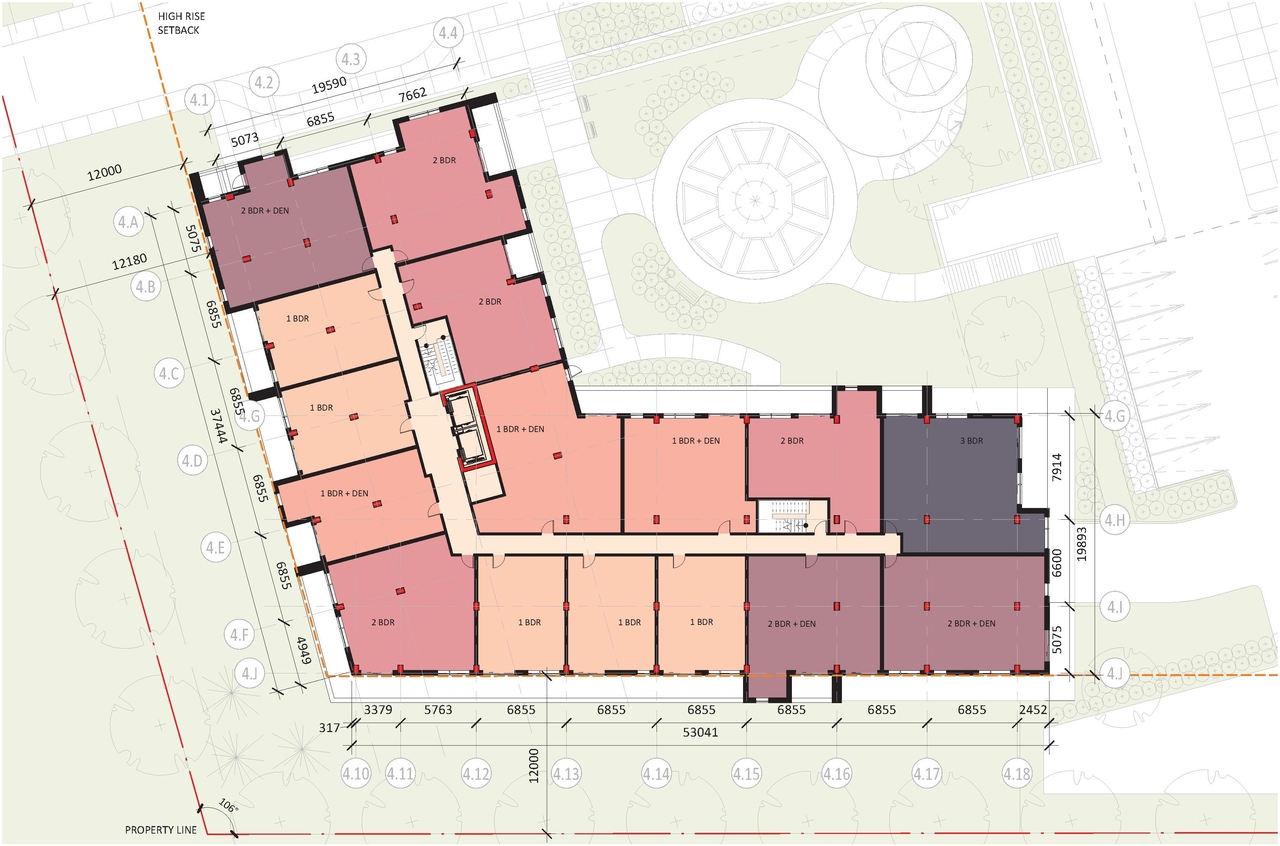 Construction site plan for project from page 48 of the file '2021-10-27 - DESIGN BRIEF - D07-12-21-0177'
