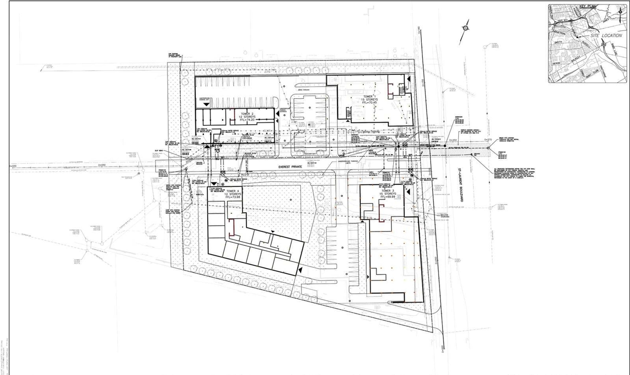 Construction site plan for project from page 13 of the file '2021-10-27 - DESIGN BRIEF - D07-12-21-0177'