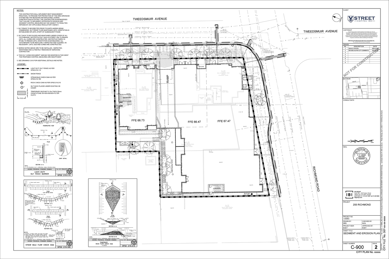 Construction site plan for project from page 43 of the file '2023-04-25 - Design Brief - D07-12-21-0179'
